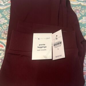 Lou & Grey Deep Burgundy Ponte Leggings